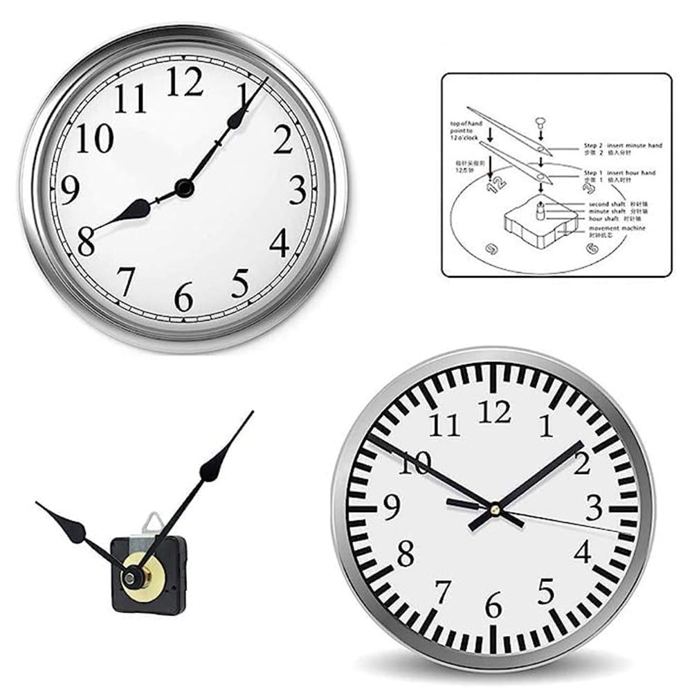 Replacement Quartz Clock Movement Kit Mechanism Motor and Metal Hands Fittings Style 1