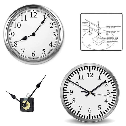 Replacement Quartz Clock Movement Kit Mechanism Motor and Metal Hands Fittings Style 1