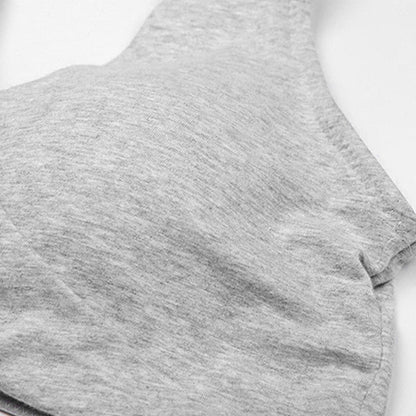 Wireless Cross Front Lounge Bra with Removable Pads - Light Grey
