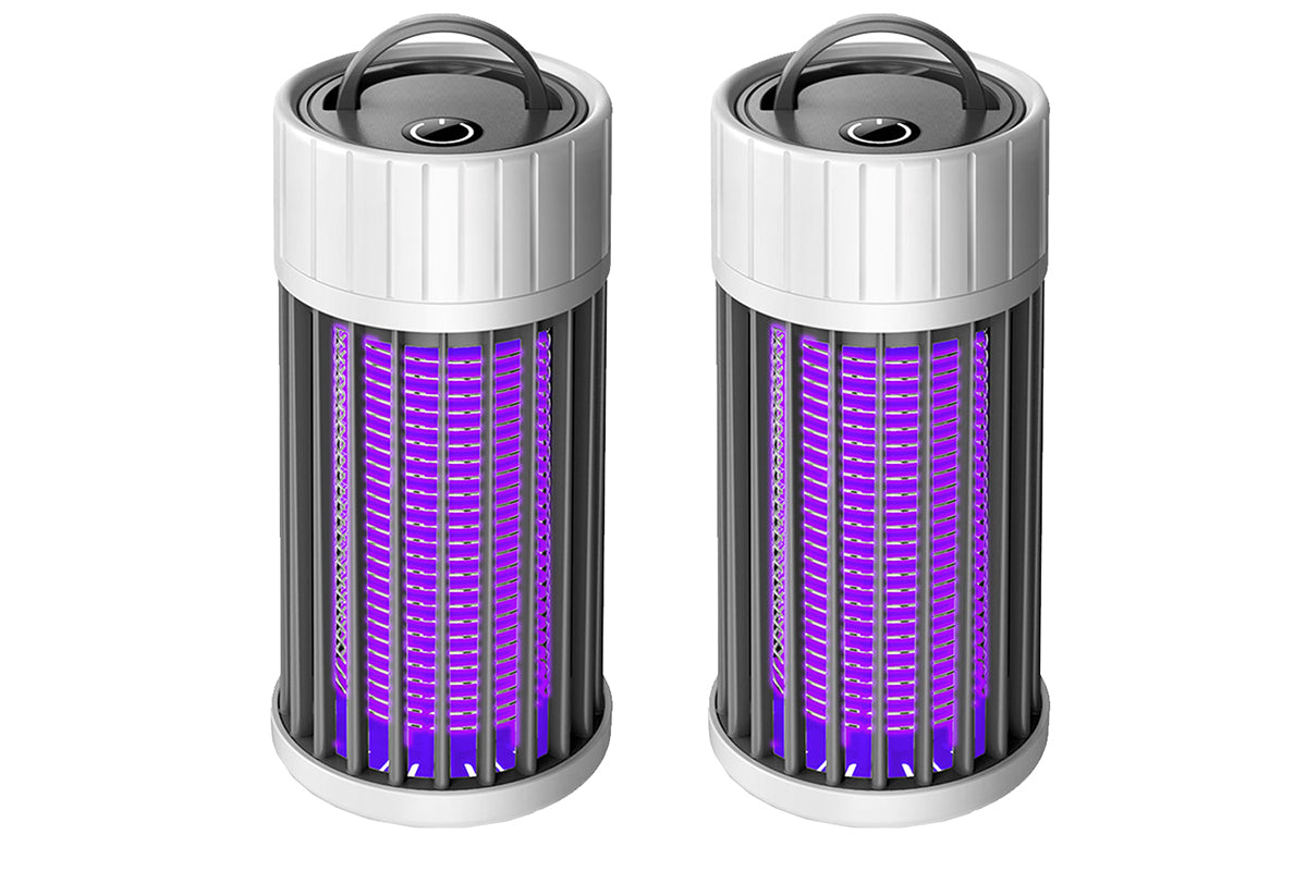 2pcs USB Electronic Rechargeable Mosquito Killer Lamp Night Light Mosquito Trap Indoor-Grey