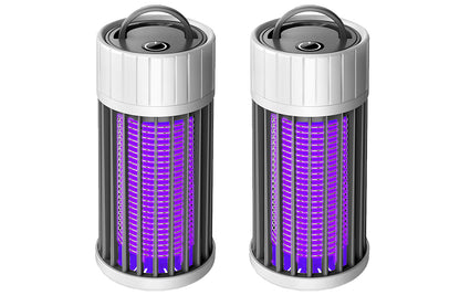 2pcs USB Electronic Rechargeable Mosquito Killer Lamp Night Light Mosquito Trap Indoor-Grey