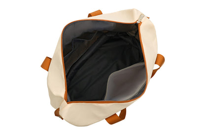 2Pcs Expandable Overnight Travel Duffel Bag Set Weekender Bag with Toiletry Bags -Khaki