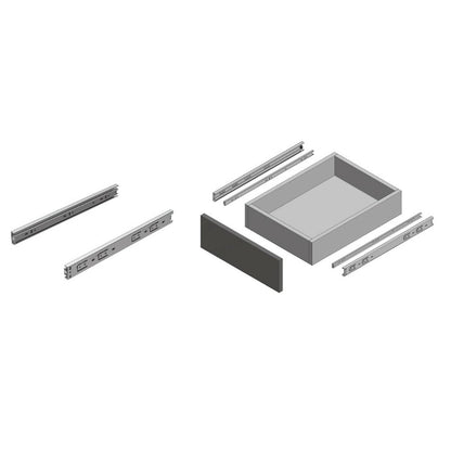 Steel Ball Bearing Drawer Slides 450mm Full Extension Side Mount Runners Pair