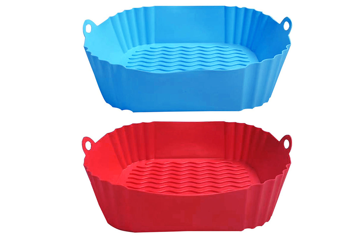 2pcs Square Silicone Air Fryer Liners Reusable Air Fryer Pot Air Fryer Inserts