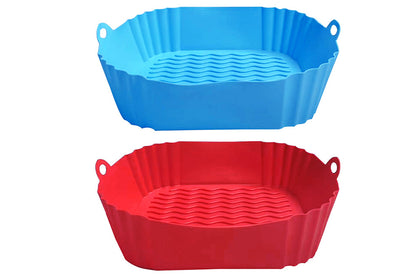 2pcs Square Silicone Air Fryer Liners Reusable Air Fryer Pot Air Fryer Inserts