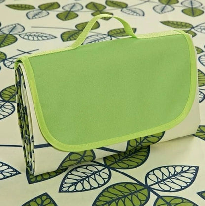 Oxford Picnic Blanket Roll Up Portable Camping Mat - Green Leaf