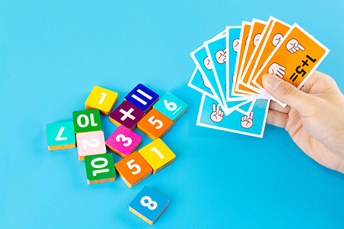 2Pcs Wooden Educational Math Manipulatives Montessori Toys For Kids Math Game Number Blocks