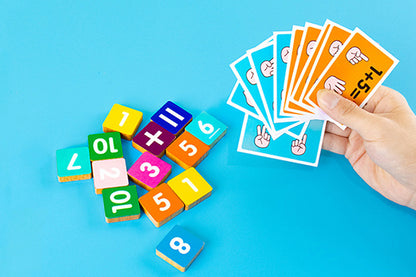 2Pcs Wooden Educational Math Manipulatives Montessori Toys For Kids Math Game Number Blocks
