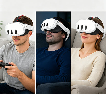 Adjustable Soft Head Strap Compatible with Quest 3 and 3S-White