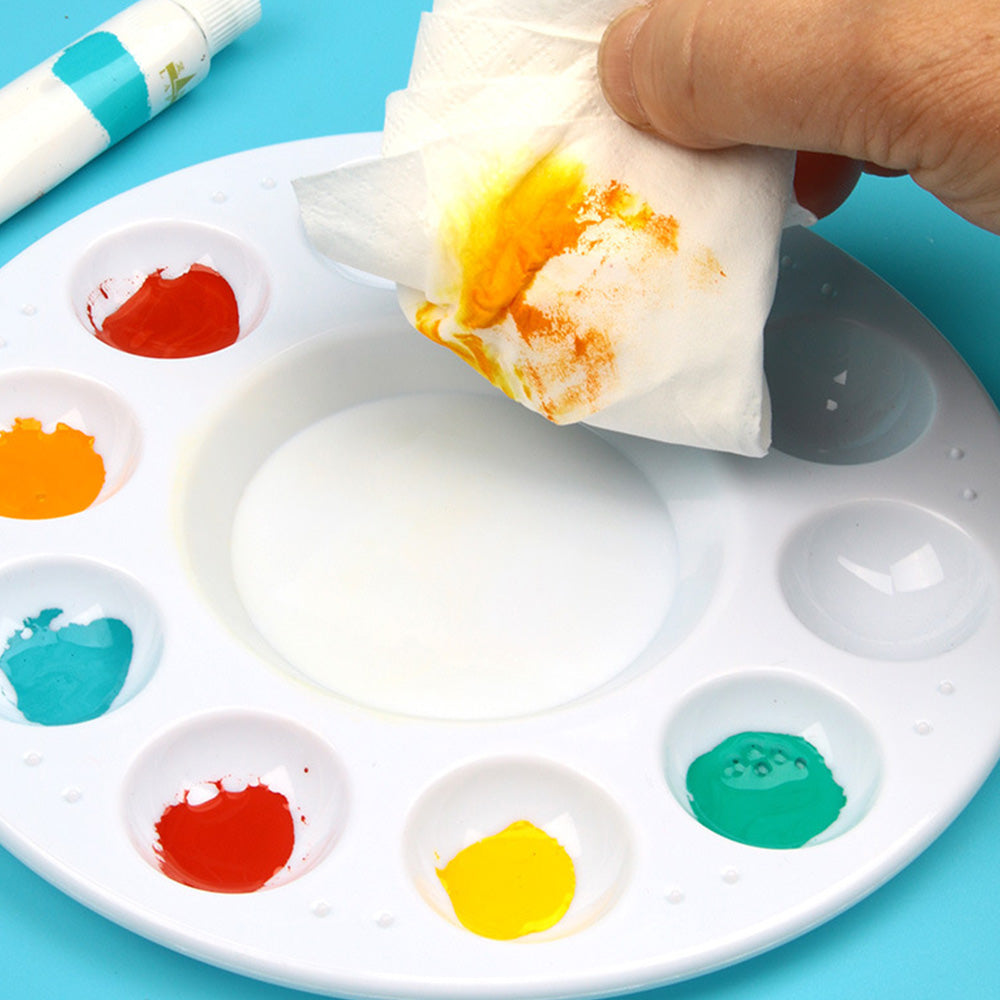 22 Pieces 10 Well Plastic Paint Palette for Acrylic Watercolor Art Painting Supplies