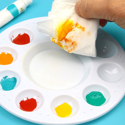 22 Pieces 10 Well Plastic Paint Palette for Acrylic Watercolor Art Painting Supplies