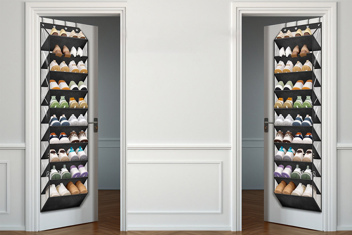 Fit 20 Pairs Over the Door Shoe Organizer for Closet with Large Deep Pockets 10 Tier Shoe Holder Hanging Boots Storage