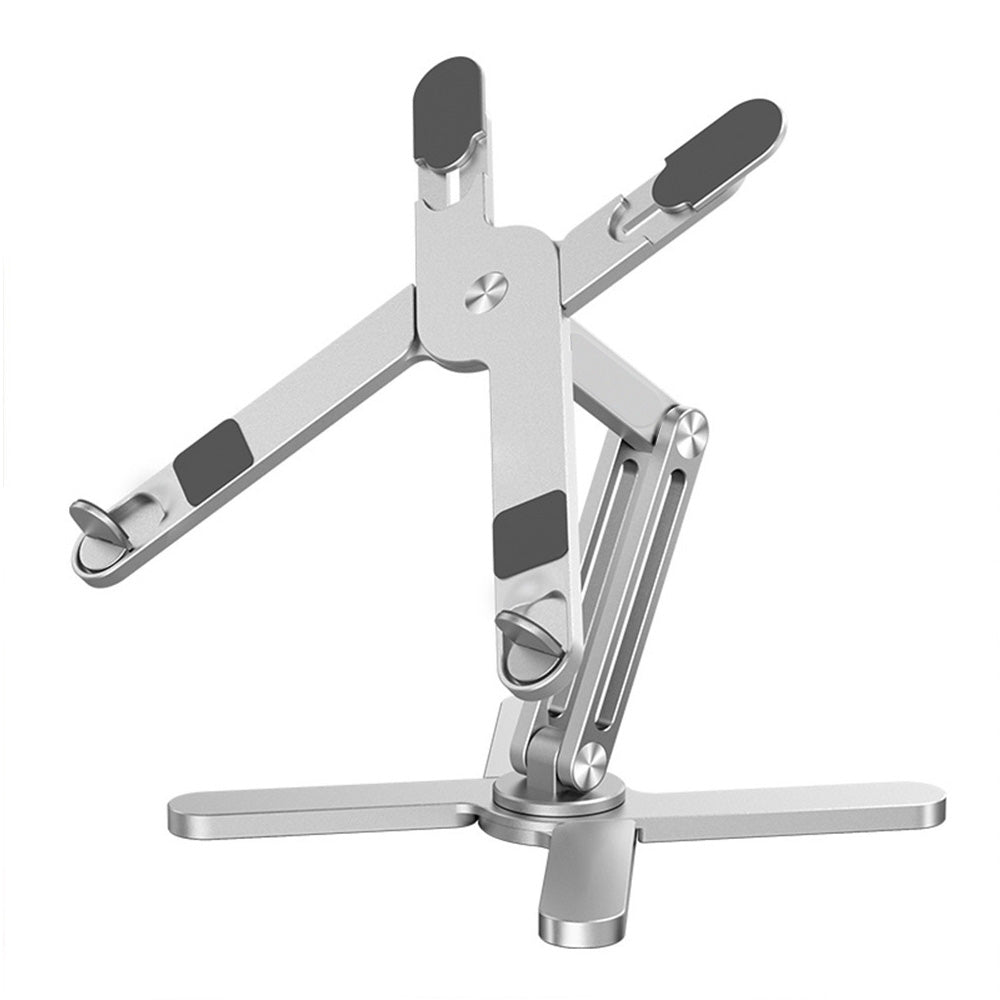 360 Degree Rotating Aluminum Laptop Stand Adjustable Desktop Notebook Holder Silver