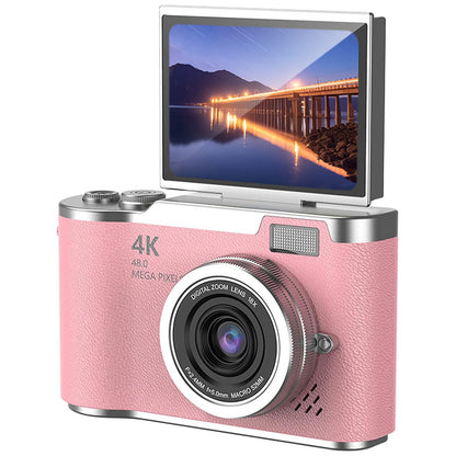 HD 1080P Retro Digital Camera with 2.4-inch Flip Screen for Photos & Video Pink