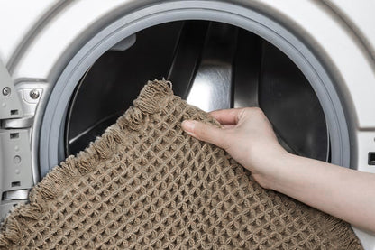 Waffle Bath Mat Super Absorbent Non Slip Bathroom Rug Rubber Backed Bath Rug -Brown