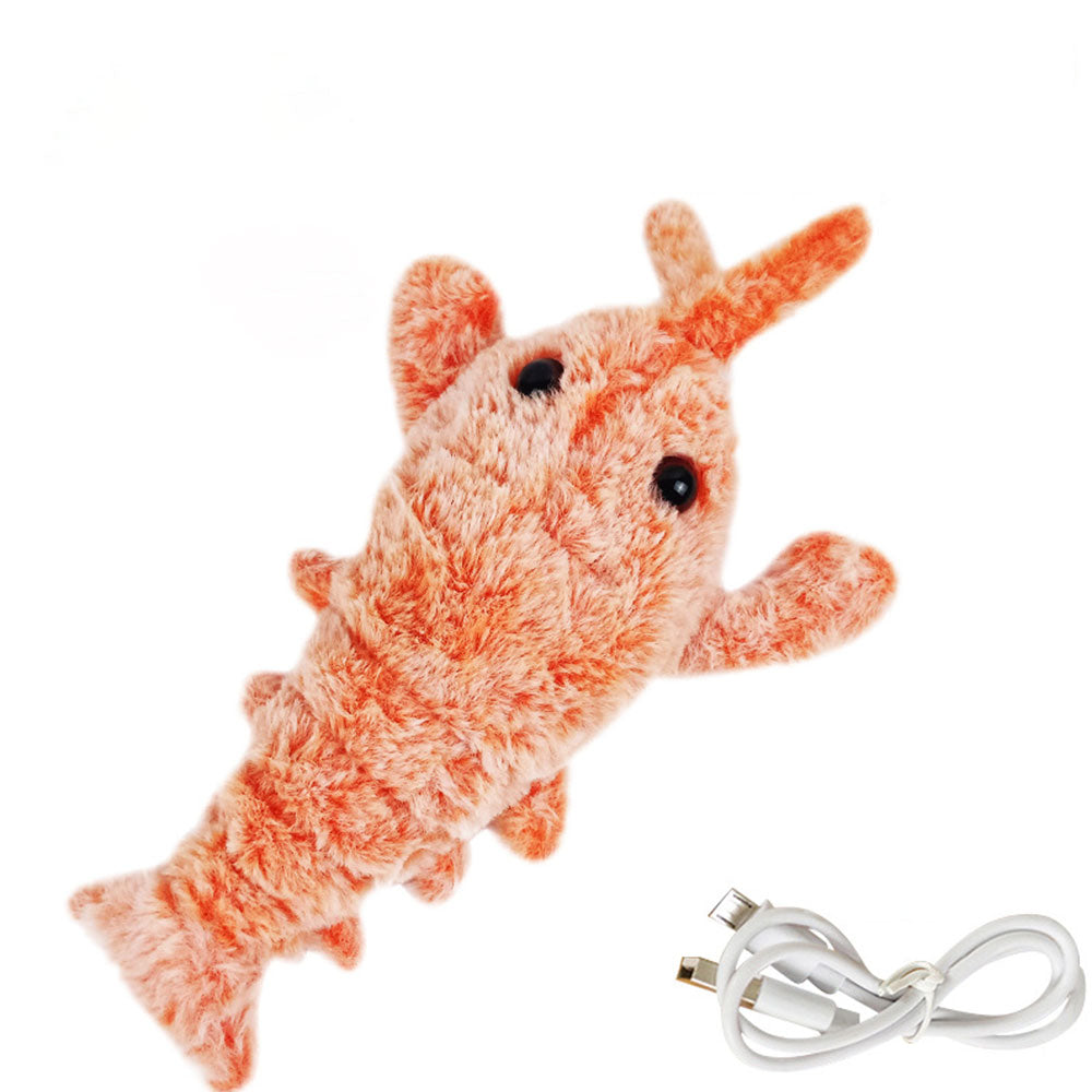 Throbbing Floppy Lobster Pet Dog Cat Interactive Toy Electric USB Charging Toy-Nude
