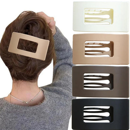 4PCS Large Flat Hair Clips Rectangle No-Slip Claw Clips for Women Style 2