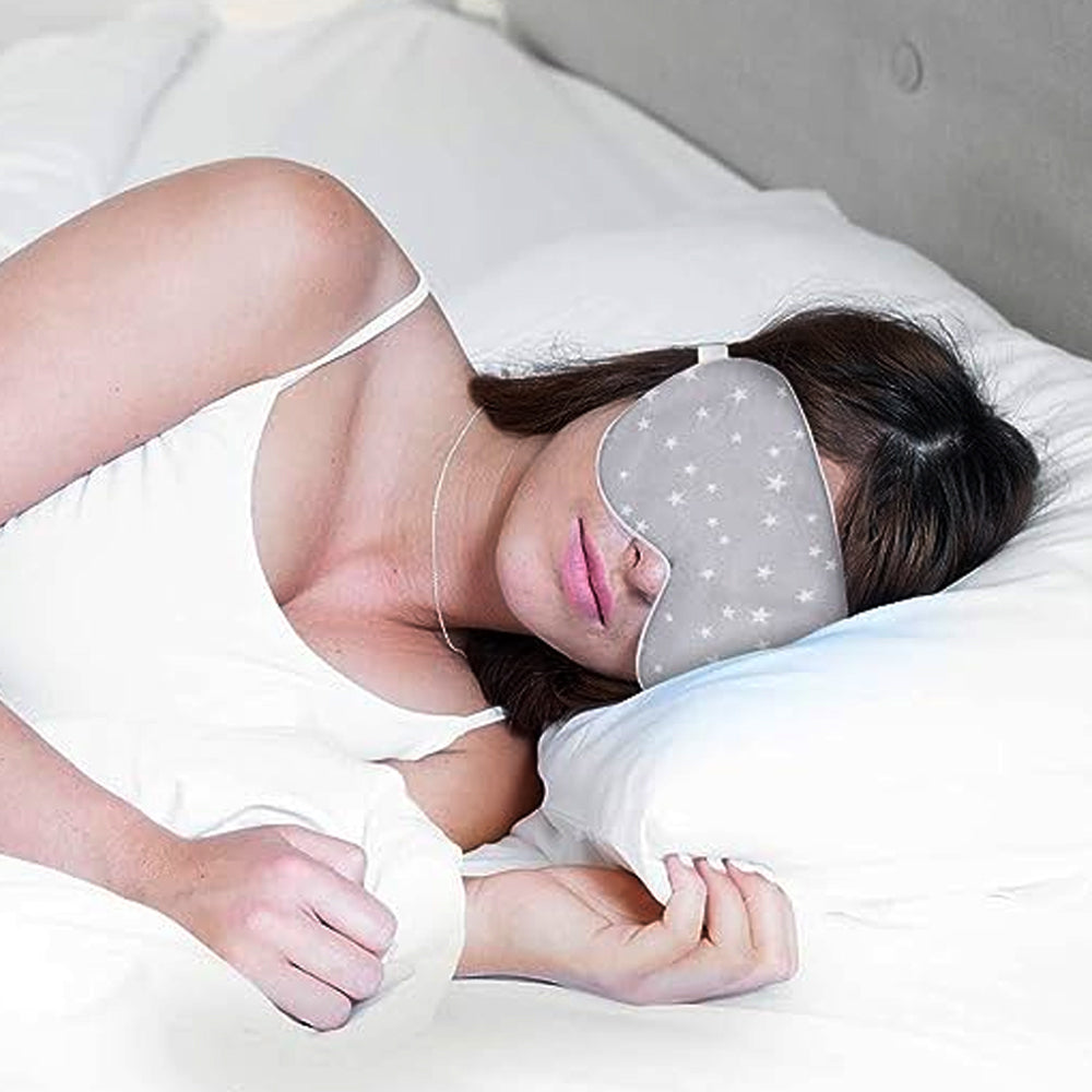 2pcs Silk Travel Sleeping Mask Pure Mulberry with Adjustable Strap Silk Eyepatch Mask -Grey