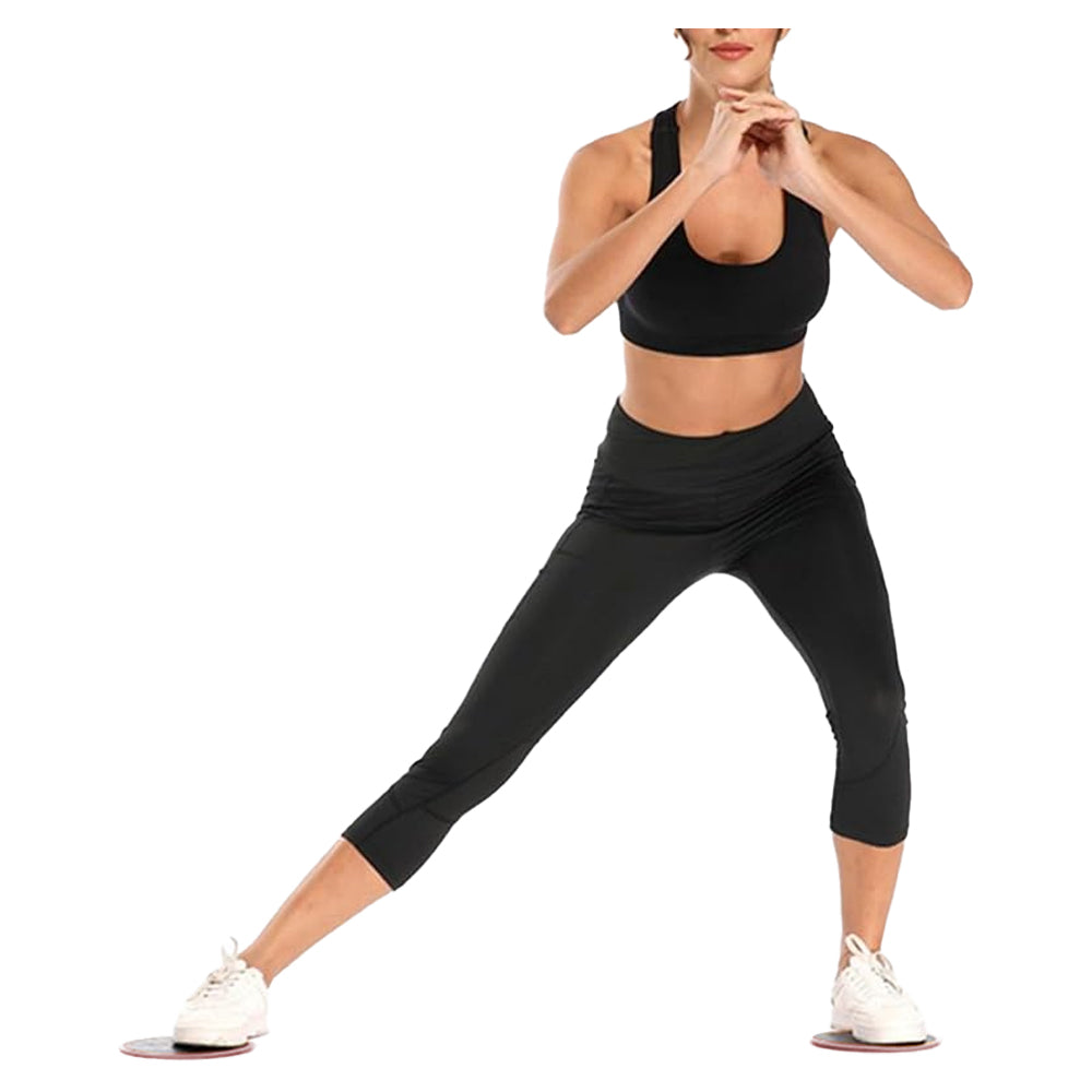 2Pcs Gym Training Fitness Exercise Glider Slide Discs Core Slider Workout Pink