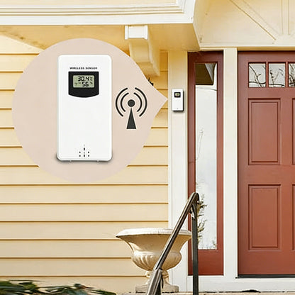 Weather Station Wireless Thermometer Digital Thermometer with Remote Sensor-Khaki