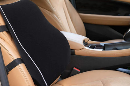 Ergonomic Lumbar Back Support Cushion Memory Foam Backrest with Adjustable Strap