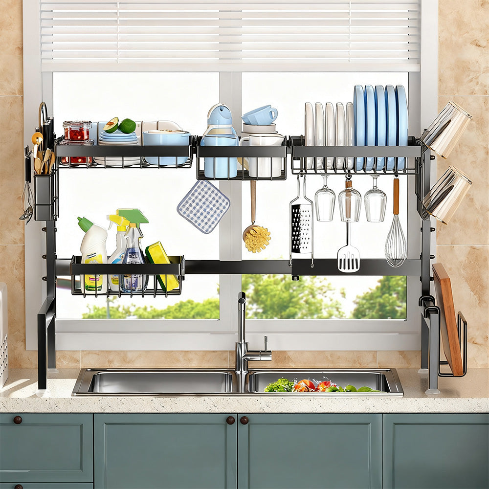 Adjustable Over-the-Sink Dish Drying Rack ¨C Kitchen Countertop Organizer