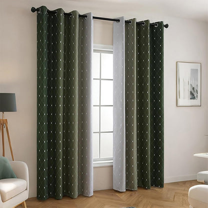2Pcs Blackout Curtain Gradient Color Curtains-Dark Blue
