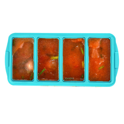 Silicone Freezer Tray with Lid Food Molds for Soup Sauce Broth Leftovers Style 2
