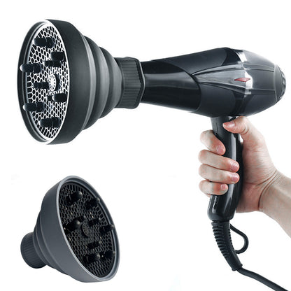 Foldable Silicone Hair Dryer Diffuser for Universal 4 to 5cm Nozzles - Grey
