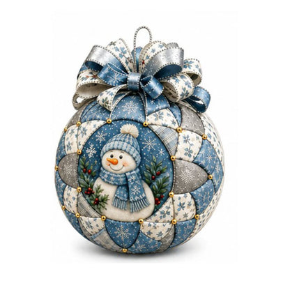 Adult Christmas Patchwork Ornament DIY Kit Xmas Fabric Ball Craft Set Snowman