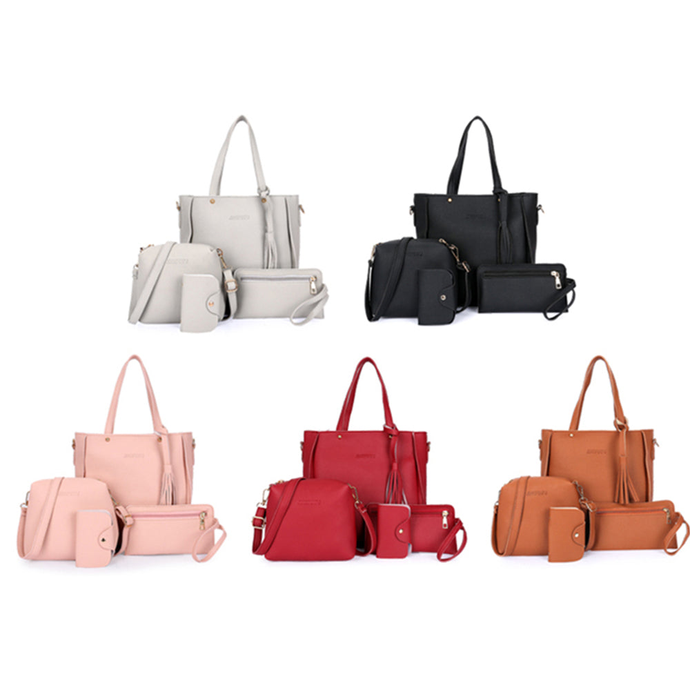 Four-Piece Women's Bag Set-Pink