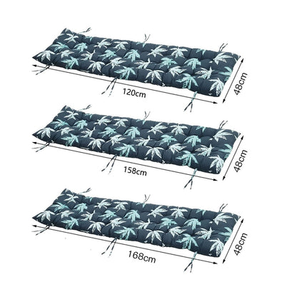 Patio Lounge Chair Cushion Floral Printed Lounger Cushions with Ties  Light Greenfor Indoor Outdoor