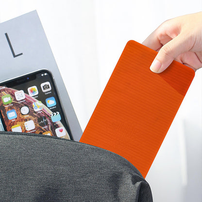 Portable Silicone Phone Stand Desk Holder for Office Travel Airplane-Orange