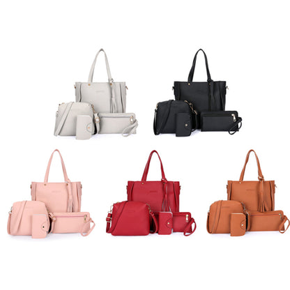 Four-Piece Women's Bag Set-Brown