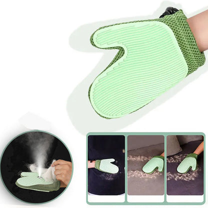 USB Spray Pet Grooming Glove for Cats Dogs - Light Green