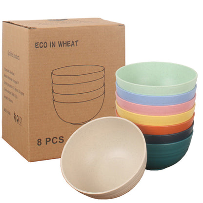 8-Piece Wheat Straw Cereal Bowls ââ‚?Durable, Microwave & Dishwasher Safe
