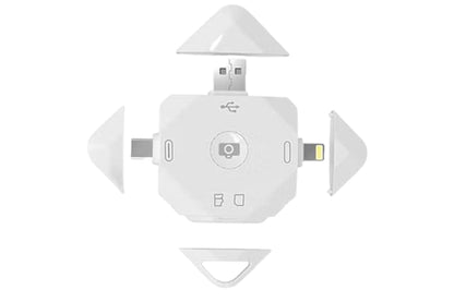 5-in-1 SD TF Card Reader for iPhone Type-C Memory Card Reader with Selfie Functions