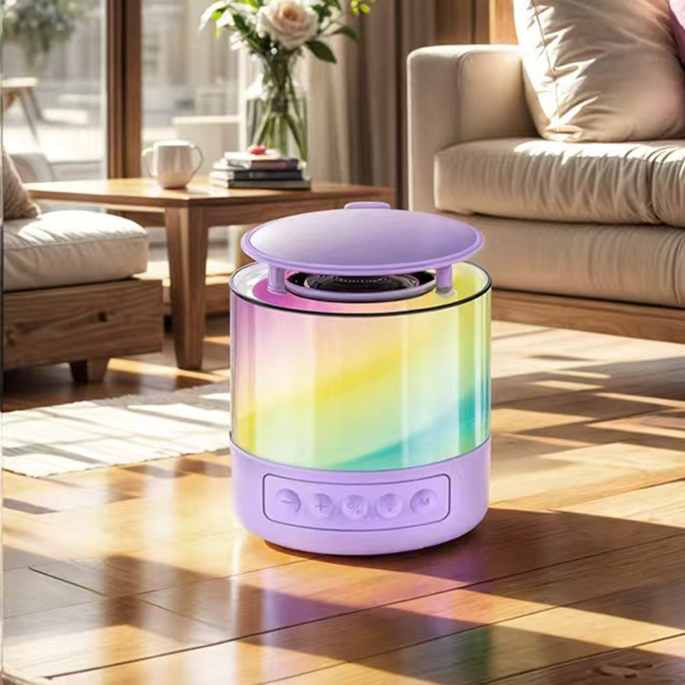 Bluetooth Karaoke Machine with 2 Wireless Microphones Mini Singing Speaker with Colorful Light Purple