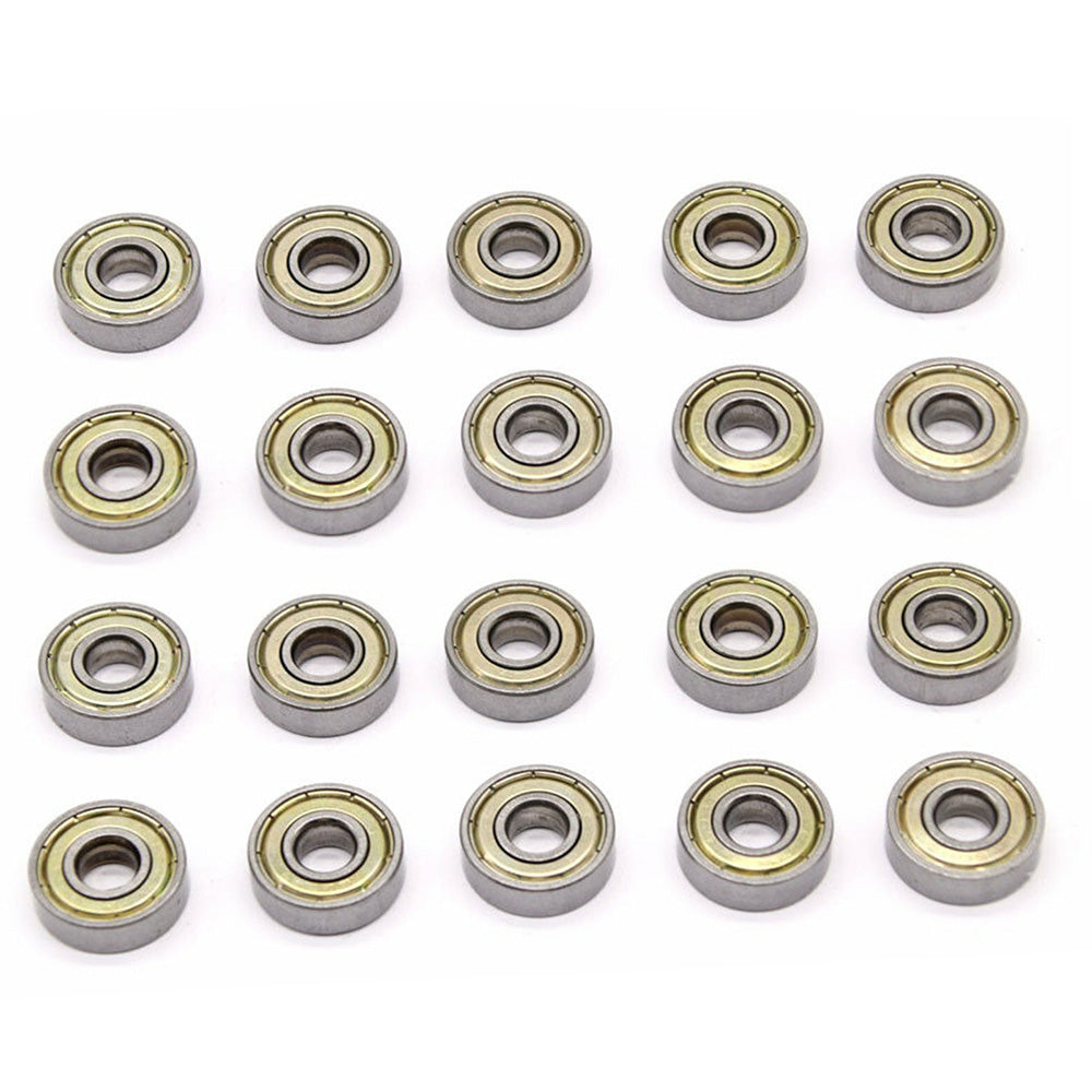 20 Piece Carbon Steel 608ZZ Bearings for 3D Printers Skates Bikes