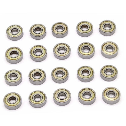 20 Piece Carbon Steel 608ZZ Bearings for 3D Printers Skates Bikes