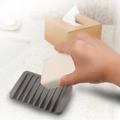 Self Draining Soap Dishes Silicone Soap Dish Bar Soap Holder Waterfall Drainer