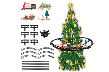 Hanging Christmas Train Toy Set with Lights Music and Track for Little Ones