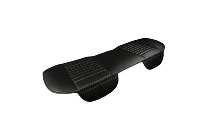 Faux Leather Rear Car Anti-Slip Bench Seat Protector Mat With Storage Pockets-Black