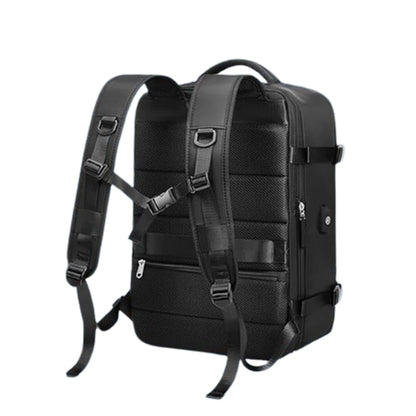 Expandable Travel Backpack Large Water-Resistant Carry on Backpack with Shoe Compartment Black