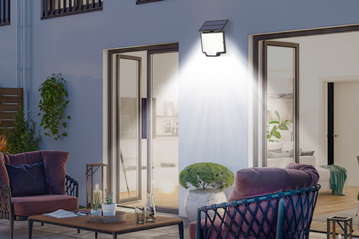 2Pcs 106 LED Solar Motion Sensor Light Outdoor Wall Security Garden Flood Lamp