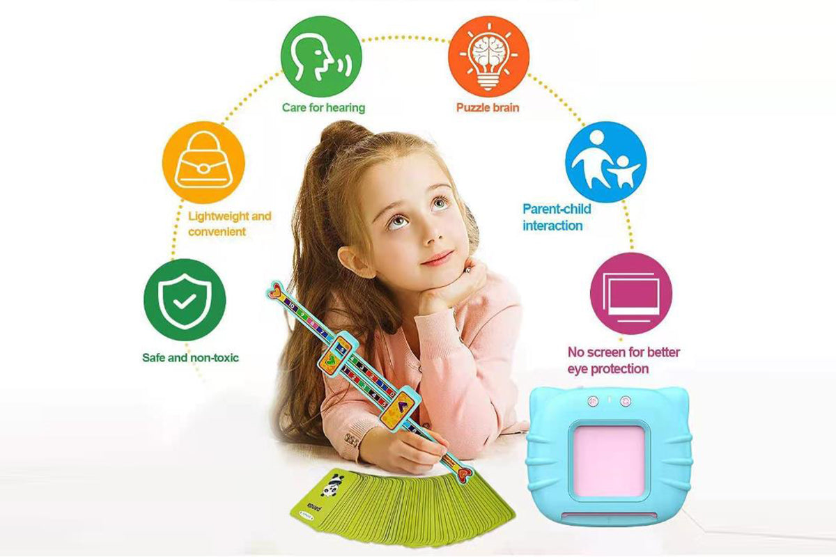 Talking Flash Cards Pocket Speech Toys 224 Sight Words Educational Language Learning Toys for Boys Girls Gifts-Blue