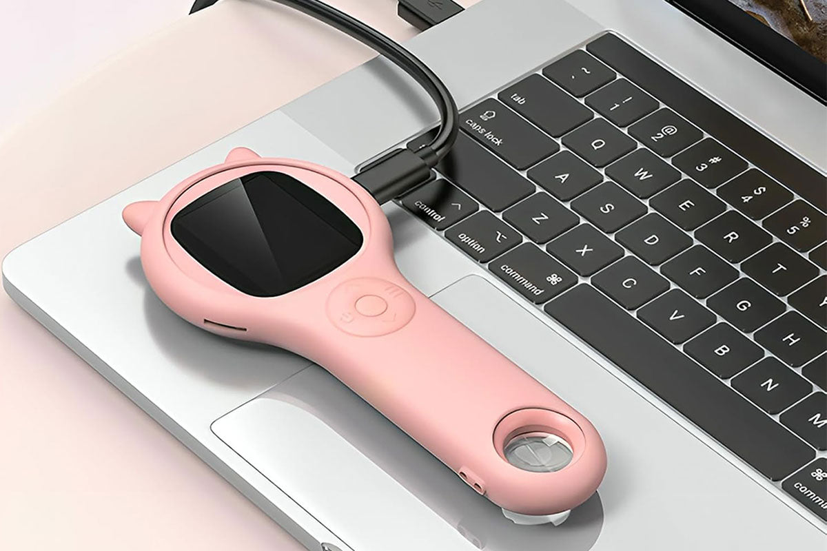 Portable Handheld Magnifying Glass for Kids Mini Microscope Educational Toy-Pink color