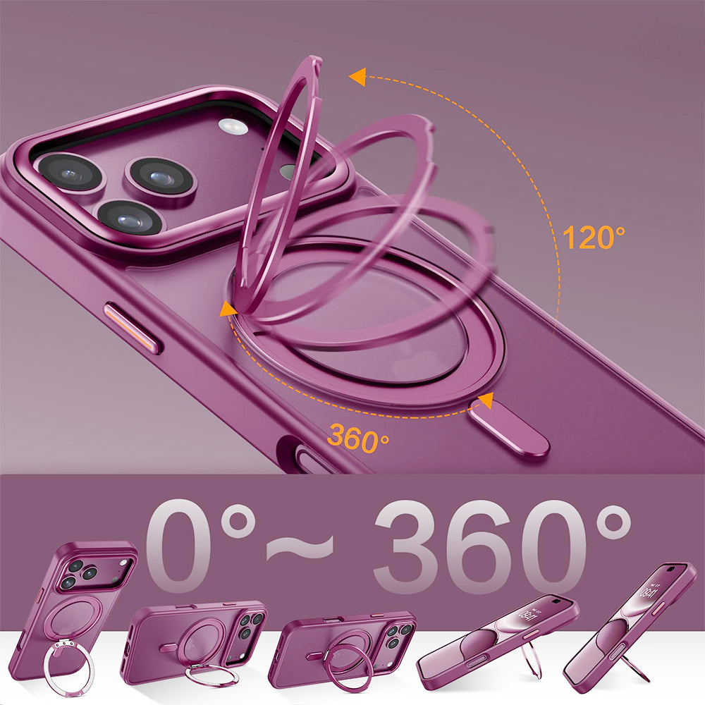 360 Degree Rotating Stand Case for iPhone 18Pro 17Pro - Red