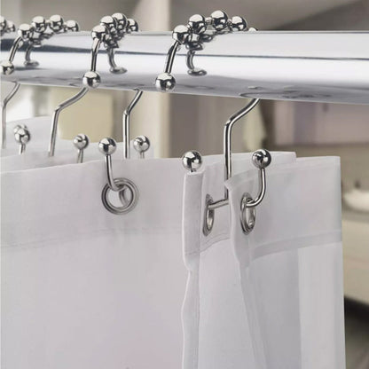 12Pcs Set Shower Curtain Hooks Metal Double Glide Shower Hanging Rings for Shower Rods