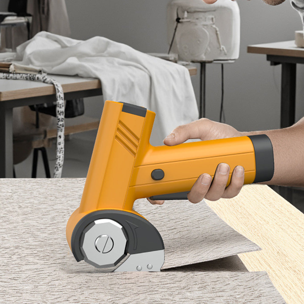 Cordless Electric Scissors with 2 Blades for Thin Cardboard Box Carpet Leather-Yellow